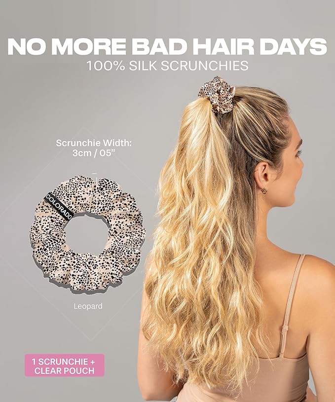 SUNDAYSILKS™ Luxurious Mulberry Silk Scrunchies for Women & Girls | No-Slip, Silky Hair Ties for Natural, Curly, Thin or Thick Hair | Gentle Hold for Ponytails & Sleep | Mini to Large Sizes [1 Pack]