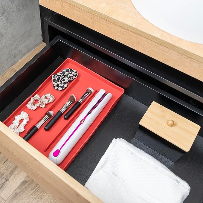 Hot Tools Organizer | Heat-Resistant Mat for Styling Tools up to 428°F | Drawer Organizer | 14.75" x 9.5" x 1"