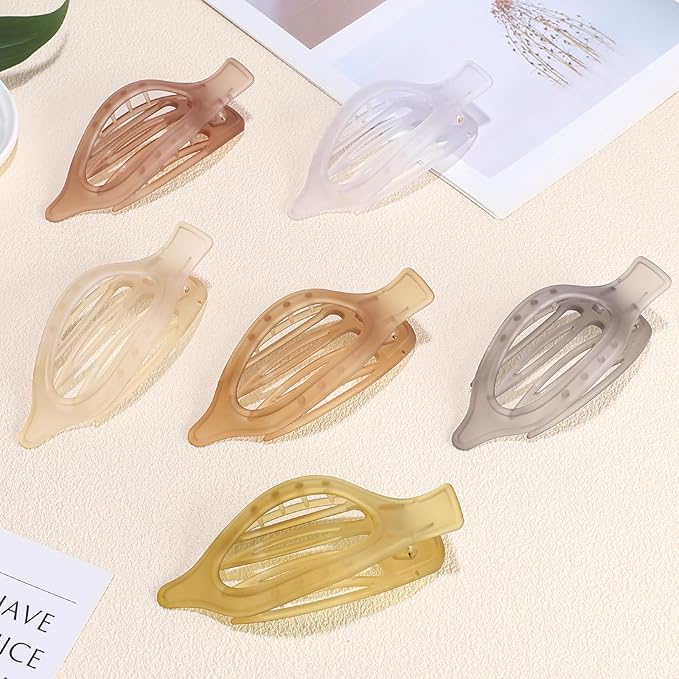 Flat Hair Clip 6 pcs Lay Down Claw Clips Hair Accessories for Women -Ice Cream