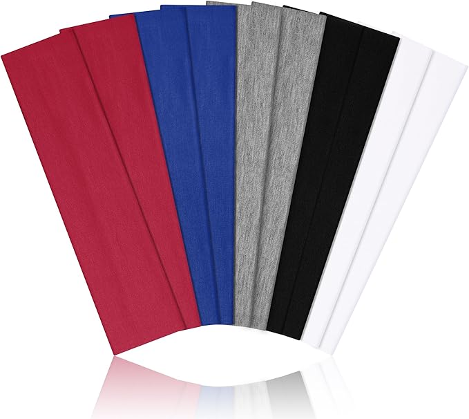 10 PCS Headbands for Women - Fashion Non Slip Cotton Headbands for Women and Men Perfect for Sports and Outdoor Activities in Summer,Including Running, Yoga, Cycling, Gym Workouts