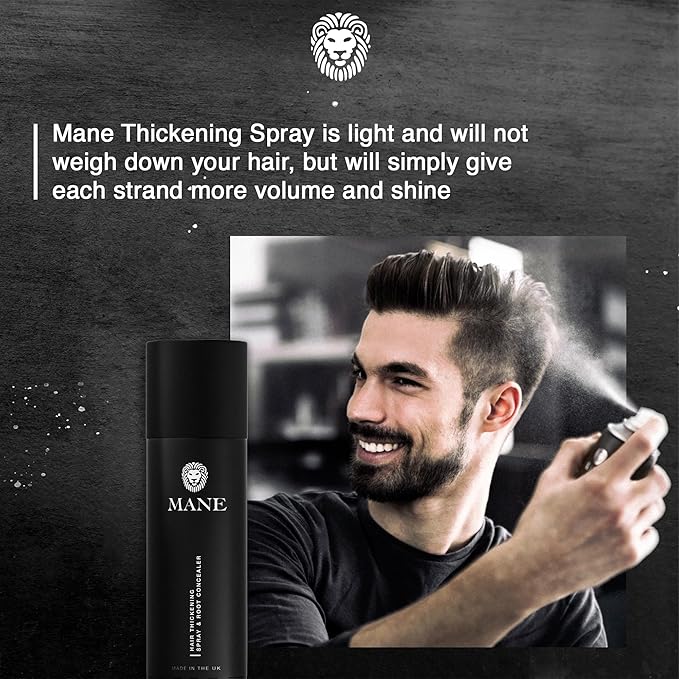 Mane Hair Thickening Spray & Root Touch Up, Seal & Control Combo Pack, Instantly Thicker Hair for Men & Women, Fill in Hairlines and Hide Thinning and Fine Patches - Auburn, 12 Colors (6.76 oz)