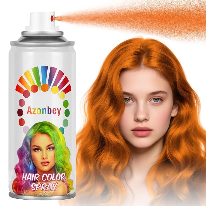 Halloween Hair Spray,Temporary Hair Color Spray for Women Kids Men,Washable Hairspray,Colored Hair Spray,Color Hairspray for Halloween,Party,Cosplay,Christmas Day (Orange)