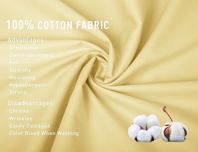 Sunflower King Pillowcases Set of 2, 100% Cotton King Size Pillow Cases 2, 20×40 inches Honeyed Straw, Soft and Breathable