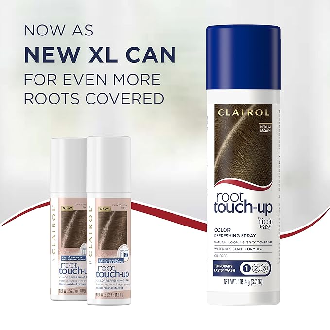Clairol Root Touch-Up Temporary Hair Coloring Spray, Medium Brown Hair Color, Pack of 2
