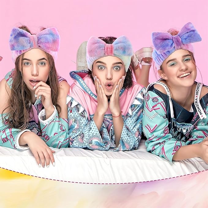 WSYUB Makeup&Skincare Headband, Spa Headband, Headbands for Washing Face, Stuffers for Teens Women, Bow Headbands for Girls Gifts