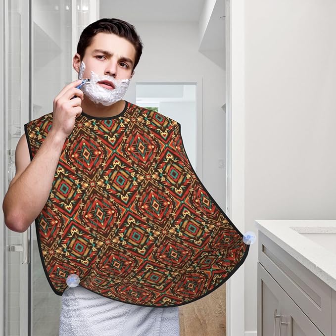 Waterproof Grooming Apron, Non-Stick Beard Bib with Suction Cups, for Tribal Ethnic Horses Art