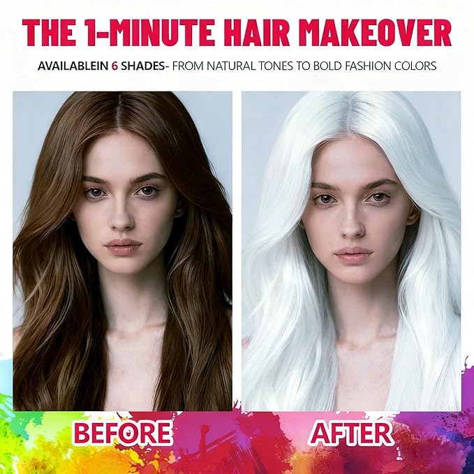 White Temporary Hair Color Spray - Washable & Natural One-Time Use Hair Wax for Women & Kids & Adults - Strong Hold for Halloween, Cosplay, Party, Washes Out Easily