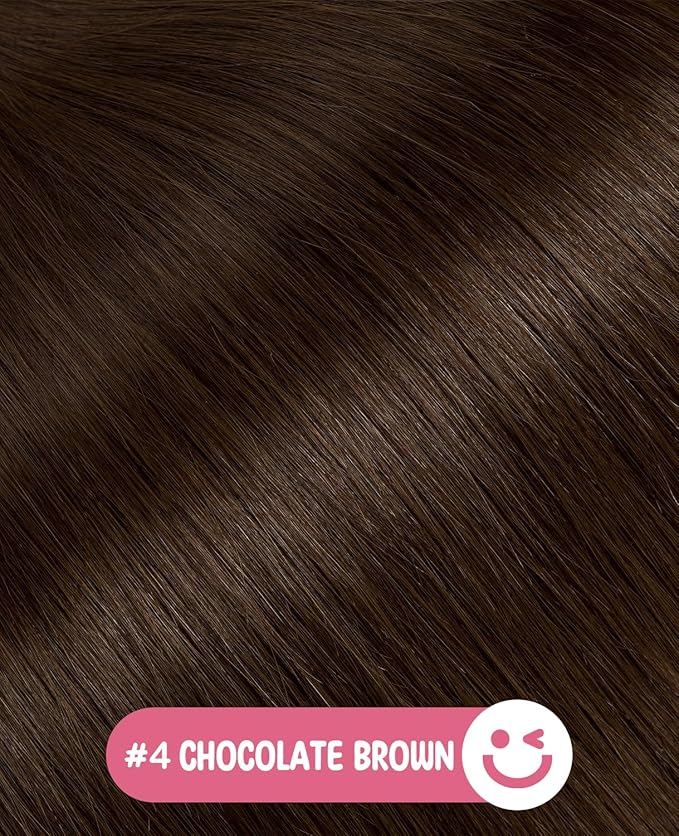 Youngsmile Insert Tape in Hair Extensions Injection Human Hair Extensions #4 Chocolate Brown Invisi Edge Tape ins Remy Human Hair 20 Inch Injected Hair Tape in Extensions 20pcs 45g Straight (#4,20'')