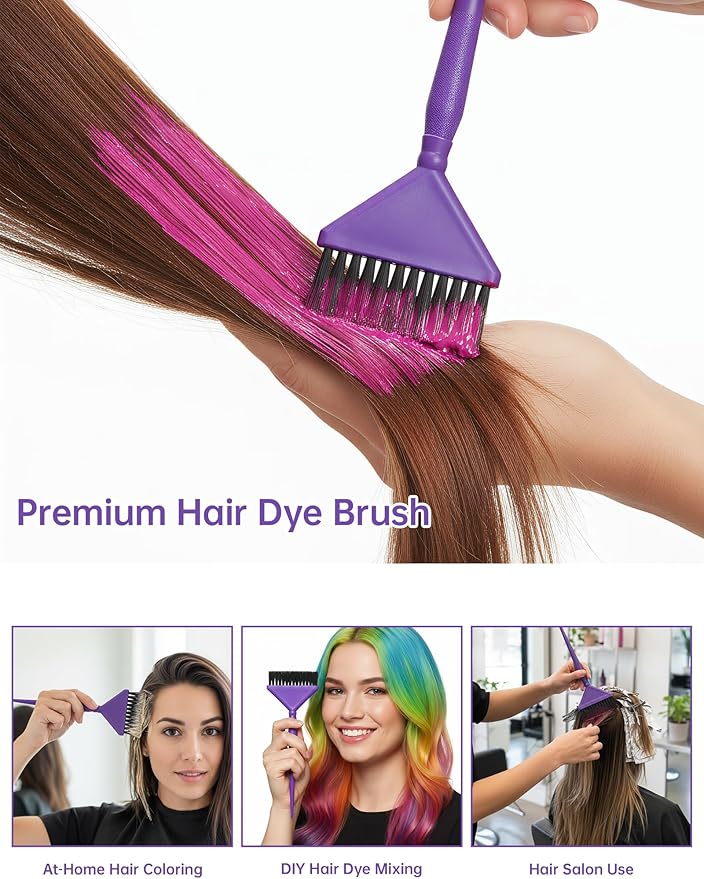 NiHome Hair Dye Bowl and Brush Set, Hair Color Mixing Bowls for Hairstylist, Color Bowls with Fine Teeth and Brush Cleaner, Salon Supplies Essentials, 3-Pack