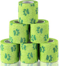 6 Rolls No Chew Bandage for Dogs Bitter Bandage Wrap for Dogs Wound Wrap (Green,2 Inches X 5 yd)