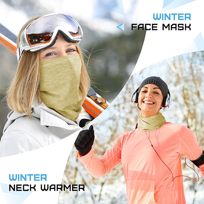 Winter Neck Gaiter Warmer, Soft Fleece Face Mask Scarf for Cold Weather Skiing Cycling Outdoor Sports