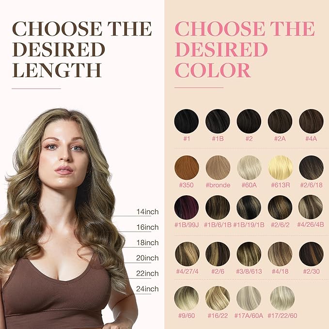 GOO GOO Tape in Hair Extensions Human Hair, 3/8/613 Walnut Brown to Ash Brown and Bleach Blonde, 18inch 50g 20pcs, Skin Weft Seamless Invisible, Silky Straight with Thick Ends, Remy Human Hair