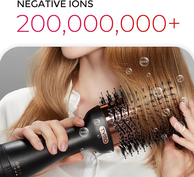 TYMO Hair Dryer Brush Blow Dryer Brush in One, 4 in 1 Ionic Hairdryer and Styler Volumizer with Oval Titanium Barrel, Hot Air Straightener for Smooth Frizz-Free Blowout, Gold