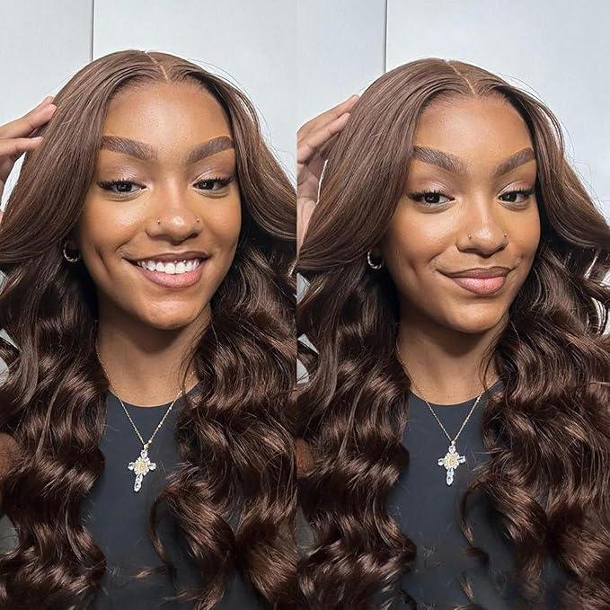 WOWANGEL 13x6 HD Lace Front Wigs Human Hair Body Wave Pre Plucked SKINLIKE 0.1mm Extremely Thin Real HD Lace Front Wigs 180% Density Glueless Human Hair Wigs for Women 30 Inch