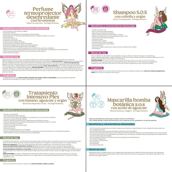 Ritual Botánico Keratina Orgánica | Treatment to Straighten, Repair and Relax Hair | All Natural, Organic & Vegan Ingredients | Product of Colombia | 4 Piece Kit
