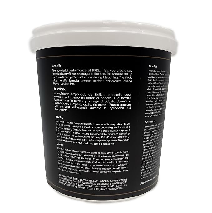 Hair Bleaching Powder for Dark Hair Lightening Blonde Hair Salon Quality Safe at Home (Charcoal 8.75 oz (250g))
