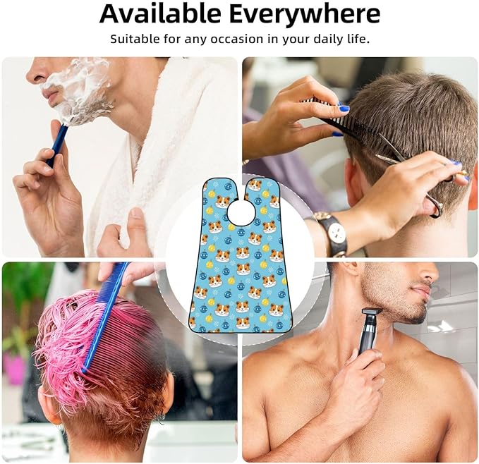 Adjustable Beard Catcher Apron, Guinea Pig Snowflakes Christmas Shave Bib, Non-Stick Waterproof Grooming Bib, Shaving Essential for Men Dad Christmas