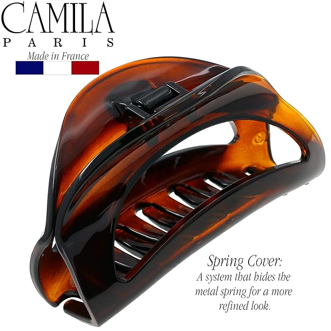 Camila Paris CP1561 French Hair Clip for Women Thick Hair for Long Curly Wavy Hair, Girls Hair Claw Clips Jaw, Durable Styling Big Claw Clip for Thick Hair, Strong Hold No Slip Grip, Made in France