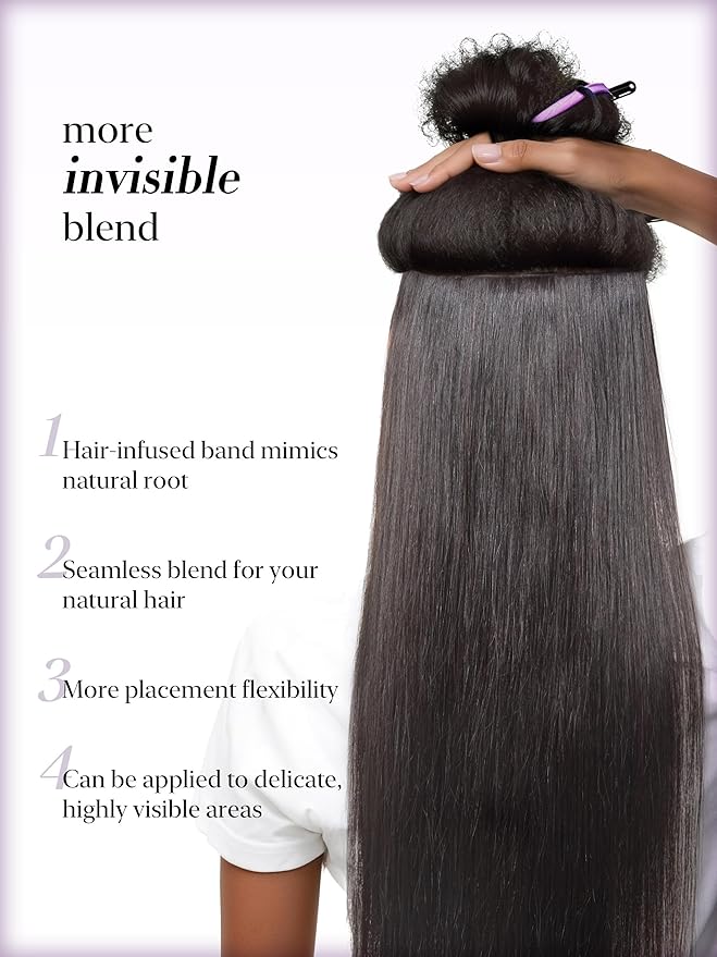 LUVME 0.59mm Zero Trace Invisible Clip in Hair Extensions, Silky Straight 7 Pcs 100g 18 Inch, 100% Real Human Hair Clip Ins, Seamless Invisible Weft with Soft Silky Movement for Work & Travel