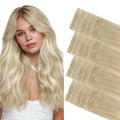 GOO GOO Invisi Edge Tape in Hair Extensions Human Hair, 18ET90A Natural Blonde Balayage 20pcs 24inch 50g, Virgin Remy Hair, Seamless Injected Tape, Natural Look