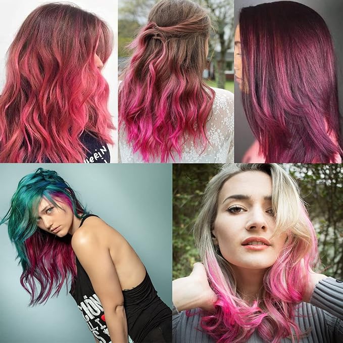 Pink Red Hair Color Wax, Natural Hairstyle Wax 4.23 oz, Temporary Hairstyle Cream for Party, Cosplay, Halloween, Daily use, Date, Clubbing (Pink Red)
