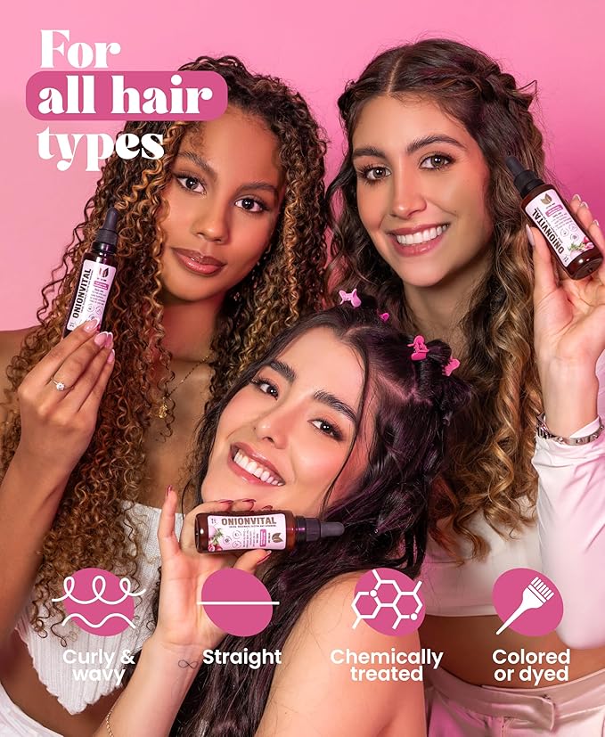 Natural Sant Onionvital Hair Serum with Onion, Rosemary, Biotin & Arginine – Hydrating Serum for Scalp & Hair Care, 60ml