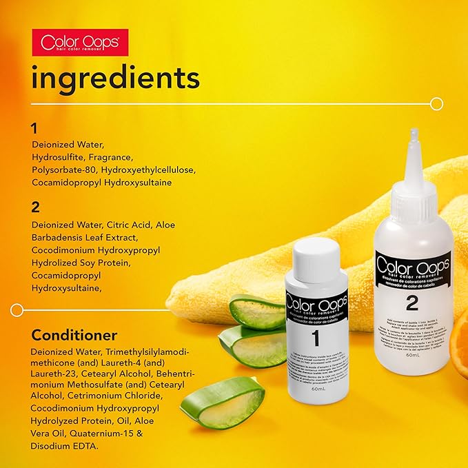 Color Oops Extra Conditioning Hair Color Remover and Reconstructor Conditioner Bundle, Hair Dye Remover Processes in 20 Minutes, Safely Removes Permanent & Semi-Permanent Dye