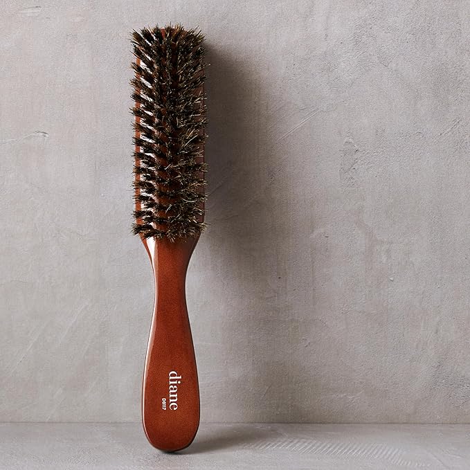 Diane Premium 100% Boar Bristle Styling Brush for Men and Barbers – Medium Bristles for Thick Coarse Hair – Use for Detangling, Smoothing, Wave Styles, Soft on Scalp, Restore Shine and Texture
