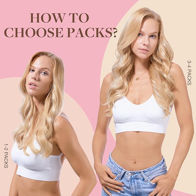 GOO GOO Tape in Hair Extensions Human Hair, 18A/613A Dark Blonde Highlighted Bleach Blonde, 20inch 50g 20pcs, Skin Weft Seamless Invisible, Silky Straight with Thick Ends, Remy Human Hair