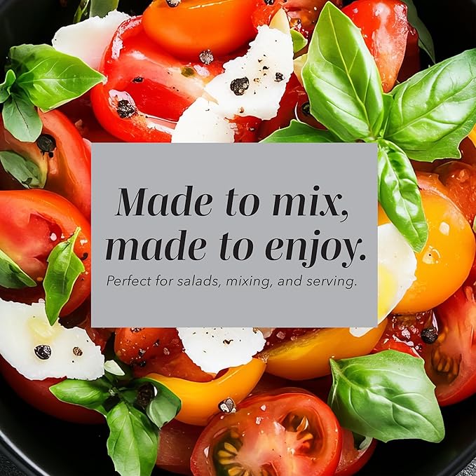 COOK WITH COLOR Mixing Bowls with Lids - 12 Piece Plastic Nesting Bowls Set includes 6 Prep Bowls and 6 Lids, Diamond Design - Microwave Safe, Black and White