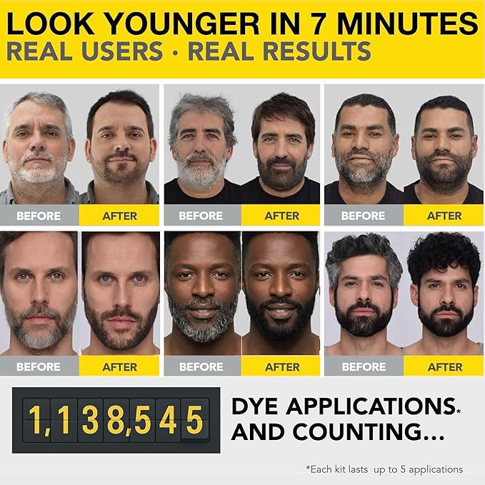 CLEVERMAN Lightest Blond Hair & Beard Dye for Men, All-in-One Reusable Kit - Men's Color For Natural-Looking Gray Coverage, Professional-Quality and Ammonia-Free