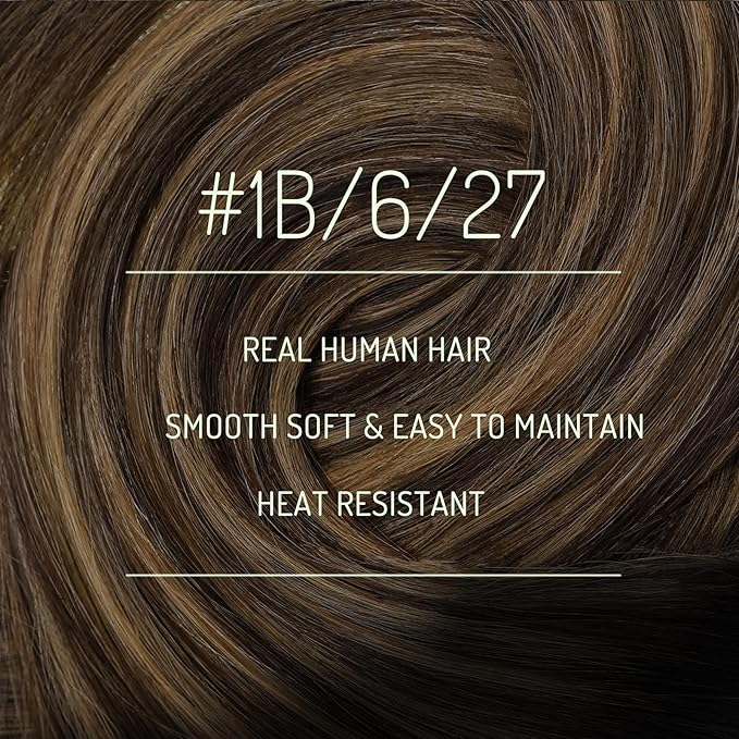 RUNATURE Balayage Clip in Hair Extensions, Real Human Hair Extensions Clip Ins, Black Rooted Natural Hair Extensions for Women, Thick Remy Hair, 14 Inch 70g 7pcs, #1B/6/27 Black Ombre to Blonde