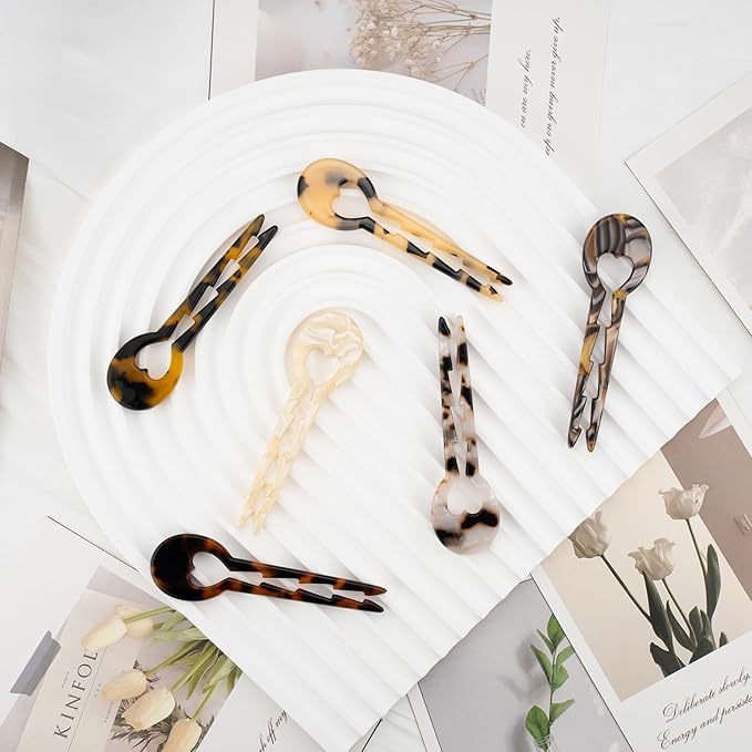 Small Hair Pins, French Hair Sticks for Fine Hair, Dark Tortoise Pattern, Fine Hair Accessories，