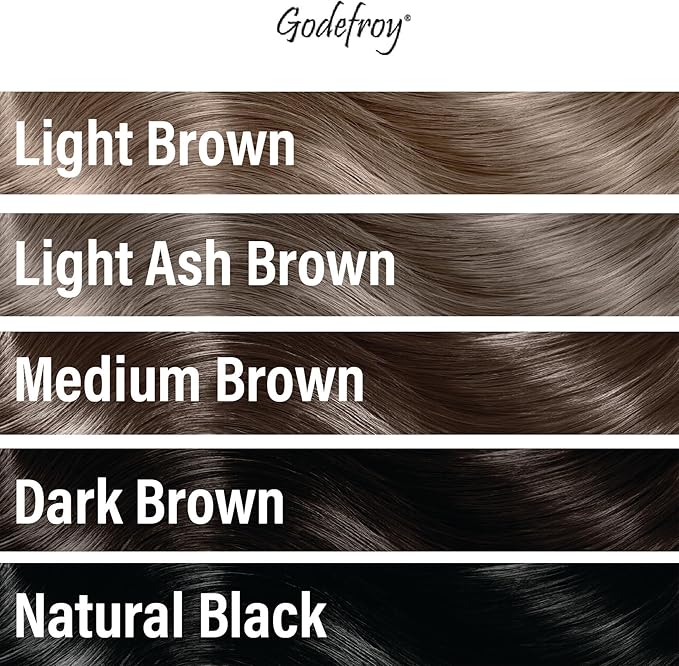 Godefroy Hair Color Tint Kit 20 Application and 4 oz Coloring Stain Remover Combo, Complete Coverage of Gray Hair Roots, Salon Quality Results - Dark Brown