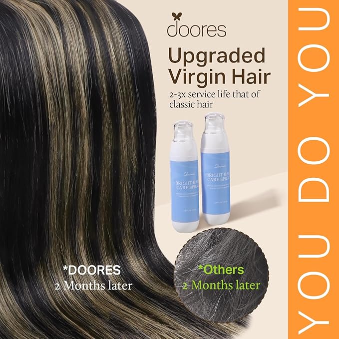 DOORES Clip in Hair Extensions, Balayage Natural Black to Light Blonde 24 Inch 9pcs 150g, Extensions Human Hair Natural Clip in Human Hair Extensions Clip ins Remy Hair Extensions Sliky Straight Thick