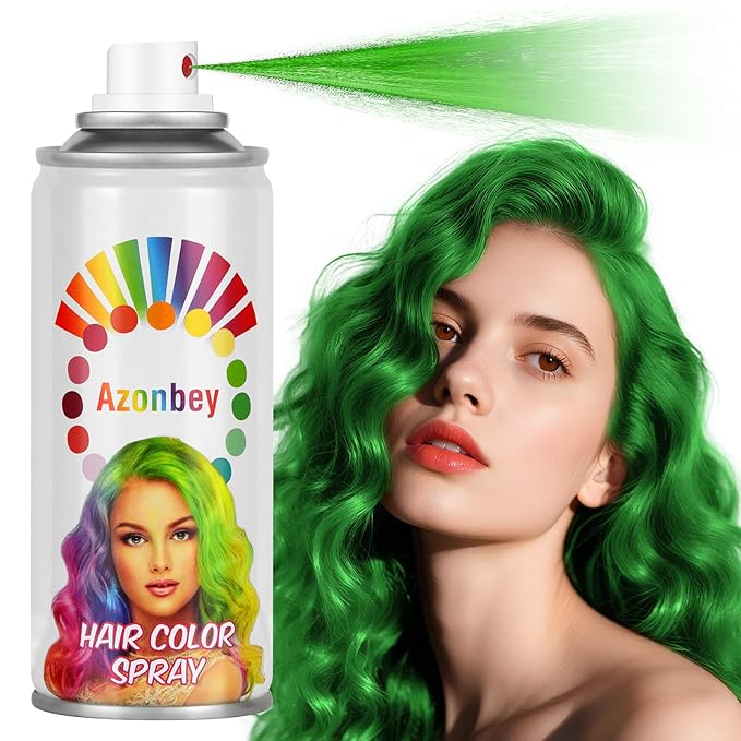 Halloween Hair Spray,Temporary Hair Color Spray for Women Kids Men,Washable Hairspray,Colored Hair Spray,Color Hairspray for Halloween,Party,Cosplay,Christmas Day (01#Green)