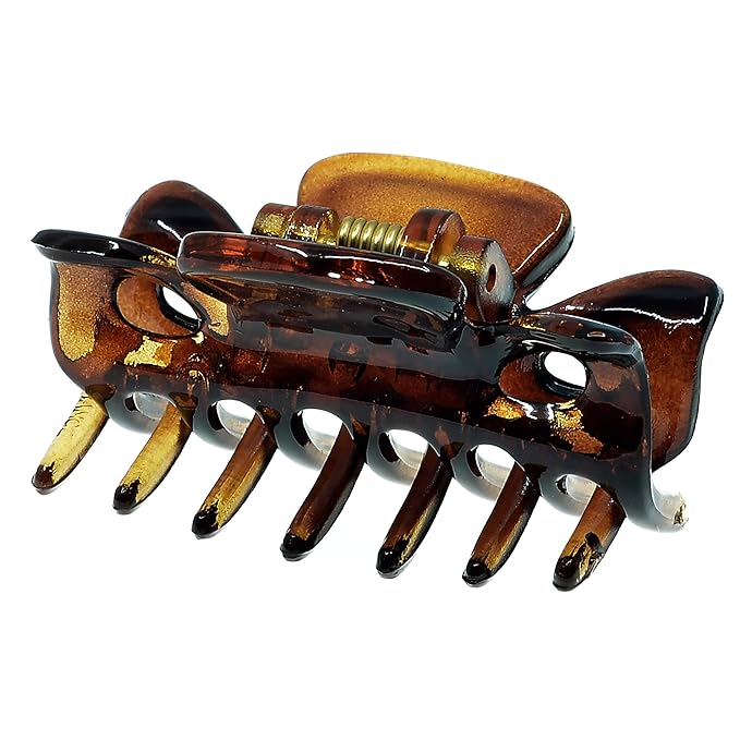 Camila Paris CP22/2 French Hair Clip for Women, 1.5 inch Set of 2 Tortoise Girls Hair Claw Clips Jaw Fashion Durable Styling Hair Accessories for Women, Strong Hold No Slip Grip, Made in France