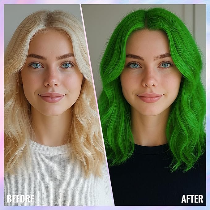 Temporary Green Hair Color Spray – 1-Day Washable Hair Color for Women Kids Men, Bright Hair Spray for Halloween, Cosplay, Costumes, Parties, Festivals, Crazy Hair Day, DIY Hair Looks