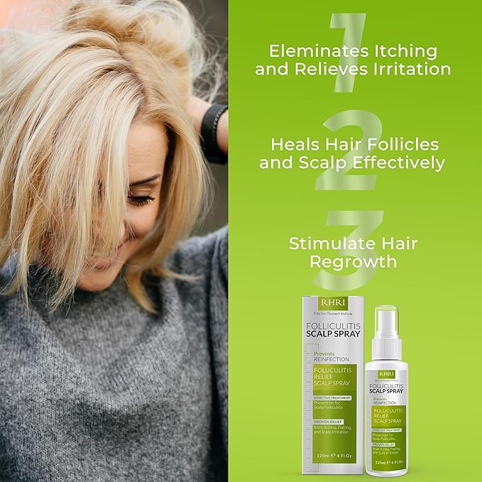 Folliculitis Scalp Spray | Dandruff Treatment for Psoriasis & Folliculitis | Antifungal & Anti Dandruff Itchy Scalp Treatment Formula Spray for Dry and Irritated Scalp