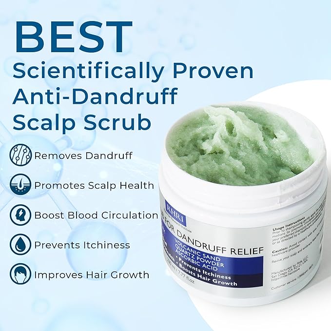 Anti Dandruff Scalp Scrub for Men and Women | Hair Treatment with Tea Tree Oil & DHT Blockers | Removes Dandruff, Soothes Itchy Scalp and Boosts Hair Growth | Enriched with Mineral Complex