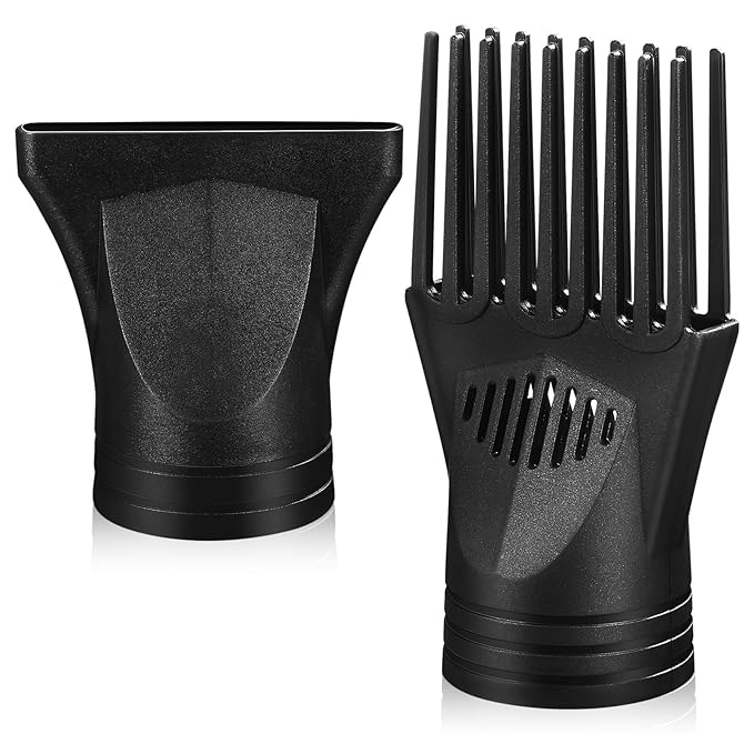 NOLITOY 2Pcs Professional Hair Dryer Nozzle Diffuser, Plastic Hair Dryer Nozzle Comb Attachment Concentrator Replacement for Hairdressing Salon Styling Tool Special