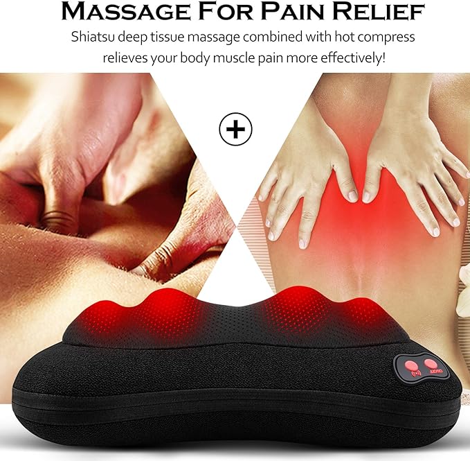 Papillon Back Massager,Shiatsu Neck Massager for Pain Relief,Electric Shoulder Foot Massage Pillow with Heat,Gifts for Mothers Day,Christmas Gifts for Women/Men,Deep Tissue Kneading for Waist,Legs