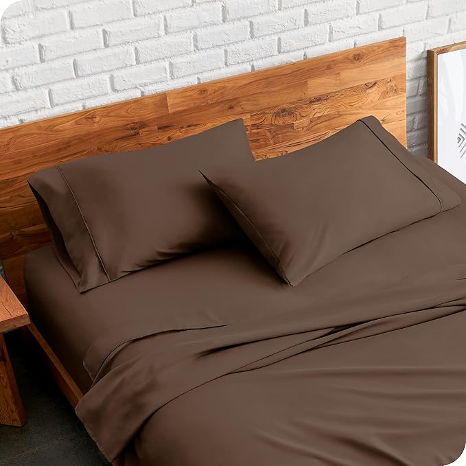 Bare Home Microfiber Pillow Cases - Standard/Queen Size Set of 2 - Cooling Pillowcases - Double Brushed - Cocoa Pillowcases 2 Pack - Easy Care (Standard Pillowcase Set of 2, Cocoa)