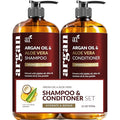 Argan Oil Shampoo and Conditioner Set - Sulfate-Free Formula with Nourishing Moroccan Oil and Keratin -for All Hair, Curly or Straight - Hydrate Repair Defy Frizz for Salon-like Results!16 Fl Oz 2 PK