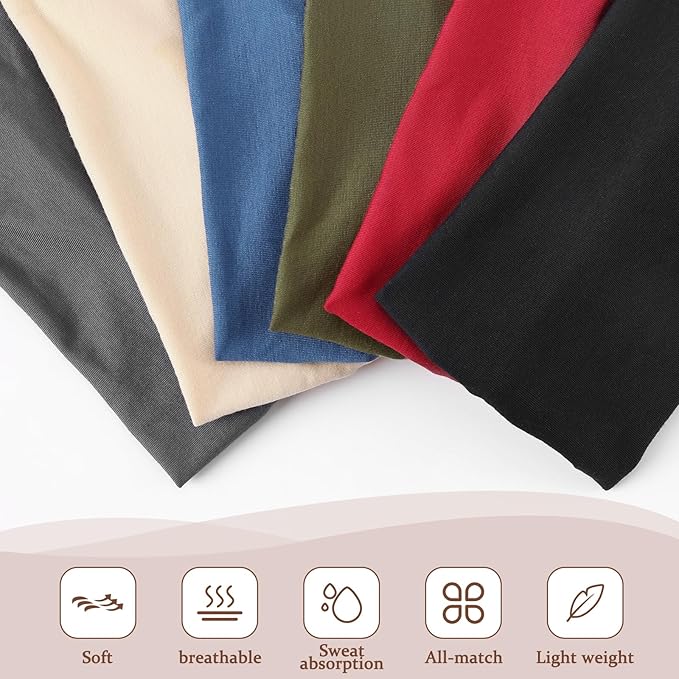 12 Pcs Stretchy Sport Headbands for Women,Absorbed Sport Headband Soft Twist Knotted Headbands for Yoga, Workout Daily Life