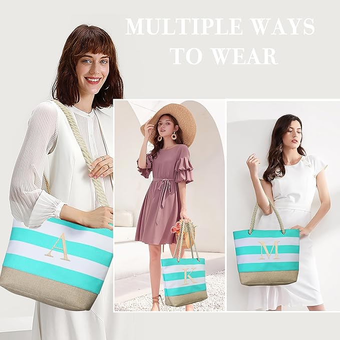 YOOLIFE Beach Bags for Women - Travel Canvas Beach Tote, Pool Waterproof Bag, Travel Essentials, Gifts for Women Birthday