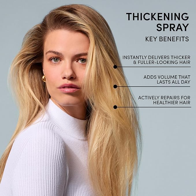 OUAI Hair Thickening Spray - Thickening & Volumizing Spray for Instantly Thicker, Fuller-Looking Hair - Protects, Strengthens & Repairs with Amaranth Peptide & Amino Acids (6 Fl Oz)