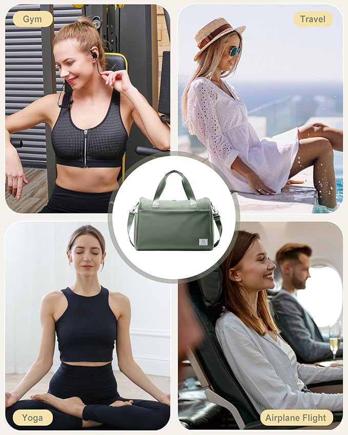 Gym Bag Womens,Travel Duffel Carry on Bag Sport Tote Bag Weekend Overnight Bag