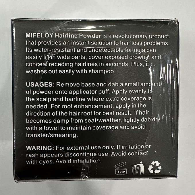 Root Touch Up Powder, Instantly Gray Hair Cover Up, Women Color Root Coverage Shadow Powder for Thinning Grey Hairline, Men Roots Concealer for Hair Loss Beard Line Eyebrow, Dark Gray
