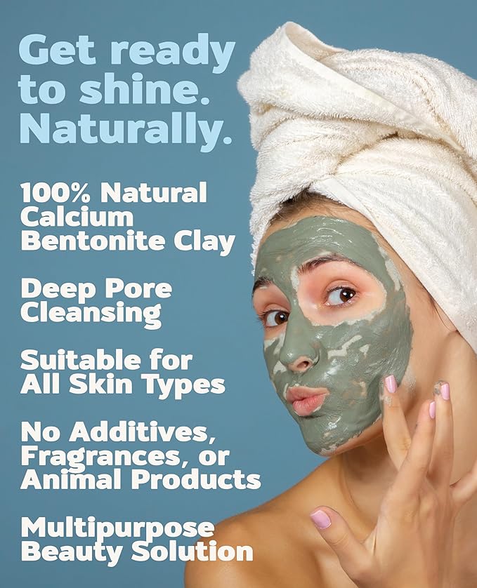 Aztec Secret Essential Indian Clay Mask Kit by Etana – 100% Natural Calcium Bentonite for Deep Pore Cleansing - Facial, Hair & Body Detox Set With Accessories